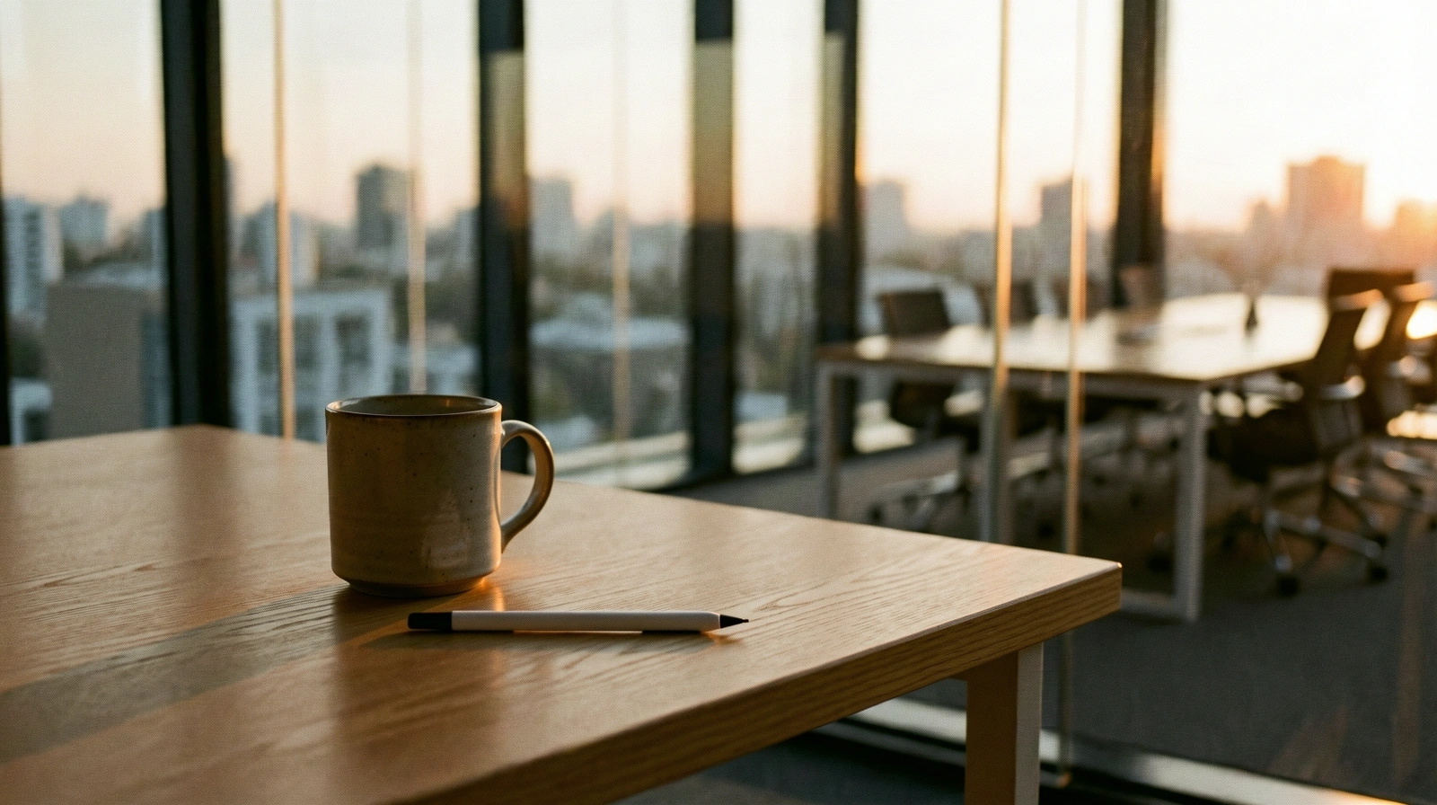 A serene morning workspace representing quiet focus.